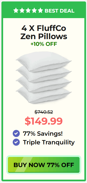 FluffCo Zen Pillow pricing 1