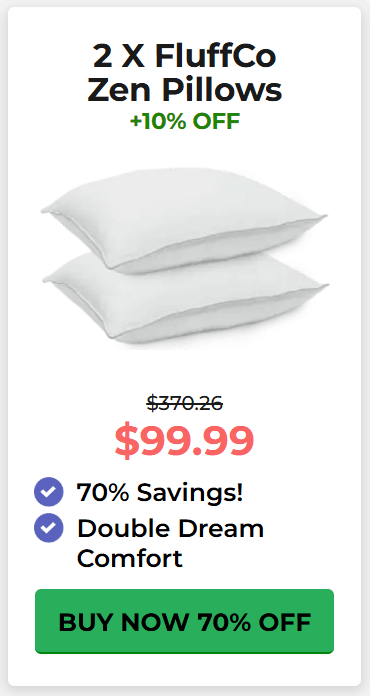 FluffCo Zen Pillow pricing 3