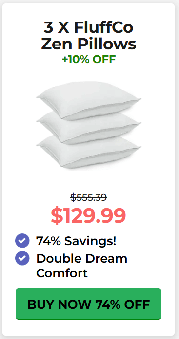 FluffCo Zen Pillow pricing 4